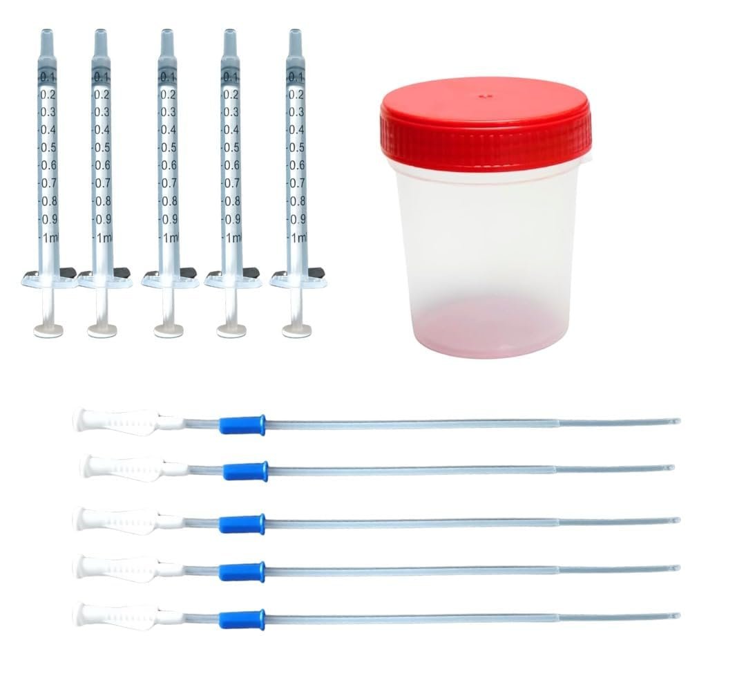 Home Insemination Kit with IUI catheters, syringes and collection containers